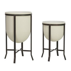 Pot de fleurs en métal minimaliste d'inspiration nordique avec support en fer, porte-fleurs décoratif d'intérieur pour la décoration de la maison - Product Image 3