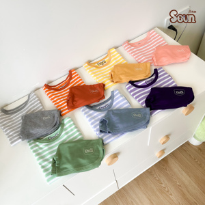 Ensemble de vêtements pour enfants Seunkids pour garçons et filles, vente en gros, viscose respirante, style coréen, motif animal, débardeur et short, fabriqué au Vietnam - Product Image 3