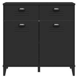 Gabinete de Almacenamiento Grande de Madera Sintética Negra para Sala de Estar - Product Image 6