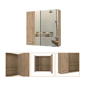 Armadietto per medicinali Prague a porta singola con quattro ripiani interni, finitura in pino, per bagno - Product Image 5