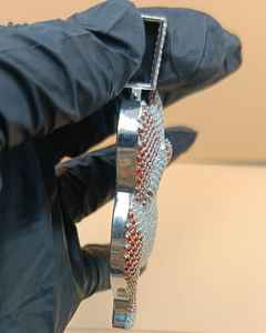 Pendentif Bulldog personnalisé serti de pierres, style Hip Hop, en argent 925, pendentif animal tendance, pendentif personnalisé en moissanite VVS pour cadeaux - Product Image 2