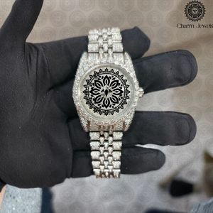 Charm_Jewells Fashion Stainless Steel Analog Quartz Watch With Black Leather Strap 38mm Irregular Case Luminous Hands - Product Image 2