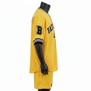 T-shirt 100% coton pour homme, coupe ample, imprimé, maillot de baseball pour homme, polyester, maille respirante, col côtelé, twill, logo personnalisé - Product Image 3