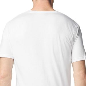 Camiseta de Cuello en V para Hombre, Blanca, Ligera, Suave, Transpirable, de Manga Corta, Informal, Básica, de Mezcla de Algodón, para Uso Diario y Fitness - Product Image 4