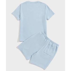 Nouvel ensemble court deux pièces pour homme, col rond, couleur unie, respirant, 100 % coton, avec logo personnalisé, haute qualité, vente en gros, collection été 2026, grandes tailles - Product Image 4