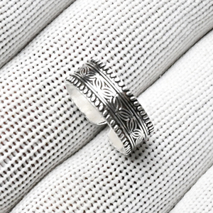925 Sterling <b>Silver</b> Vintage Toe Leaf Design <b>Adjustable</b> Handmade Wedding <b>Ring</b> for Women - Product Image 4
