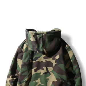 Chaqueta de Forro Polar con Capucha y Camuflaje, 100% Poliéster, Manga Larga, Bolsillo Tipo Canguro, Ropa de Otoño - Product Image 2