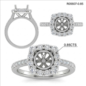 ที่กําหนดเองสร้างสรรค์นักออกแบบ14พันทองคําขาวเพชรจริงเครื่องประดับงานแต่งงานกึ่งเมาท์แหวนสําหรับหมั้นเจ้าสาว - Product Image 6