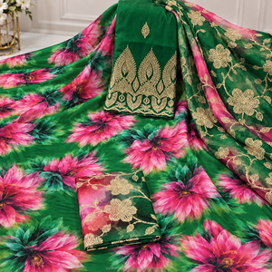 Tissu de robe en soie 100% tissé jacquard Dirac, motif somalien traditionnel complexe, pour tenue de mariage et de fête pour femmes - Product Image 4