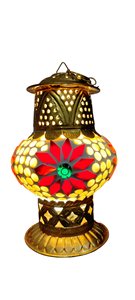 Lámpara de Mosaico de Vidrio Marroquí con Acabado en Metales Delicados, Hecha a Mano, Portátil, Decoración para Navidad, Bodas y Hogar, DMO-017 - Product Image 3