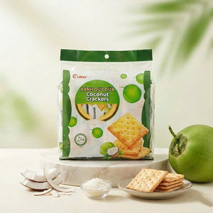 220g Coconut Crackers Crispy Sweet Snack Square Shape Bulk ODM Supplier - Product Image 1