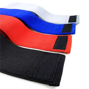 Custom Heavy Duty Fitness Workout Leg <b>Knee</b> <b>Support</b> Custom Logo Gym Weightlifting Strength Elastic <b>Knee</b> Wrap Hook Loop - Product Image 6