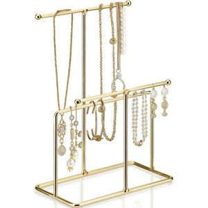 Modern Jewelry Storage <b>Tree</b> Metal Stand Organizer for Earrings Necklaces Rings with Tray Base for Vanity and Decorative Use - Product Image 4