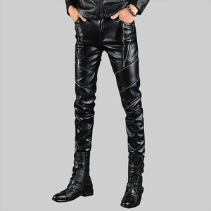 Pantalon décontracté pour homme en cuir respirant et léger de haute qualité – Vente en gros, personnalisez votre logo, couleur sur mesure, taille haute - Product Image 1