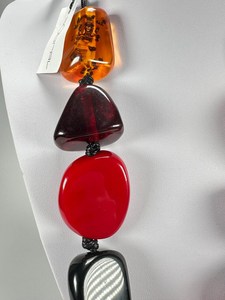 Handmade Resin <b>Angel</b> Statement Necklace Irregular Shape Multicolor Beads Crafted with Natural Stone Look Modern Fashion Design - Product Image 5