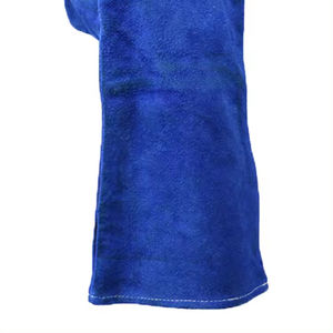 Gants de soudage en cuir de vachette anti-éclaboussures de qualité AB, personnalisables, bleus, pour le travail, prix de gros, service OEM - Product Image 5