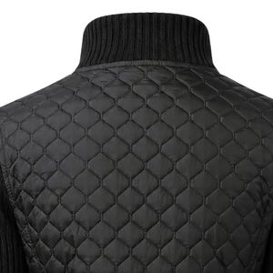 Black AKA Quilted Sweater <b>Jacket</b> Women Zip Up Knit Outerwear Casual Fashion Cardigan Warm Layered Top Stylish Apparel - Product Image 5