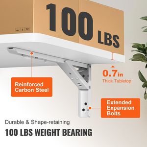 23.6 a parete "X 15.6" in legno galleggiante scrivania in acciaio al carbonio staffa foglia pieghevole tavolo per sala da pranzo lavanderia - Product Image 3