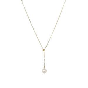 Collar de Perlas de Agua Dulce de Plata S925 con Cadena Ajustable para Clavícula, Perla Redonda de 8mm, Diseño de Alta Gama con Estilo Ins - Product Image 5