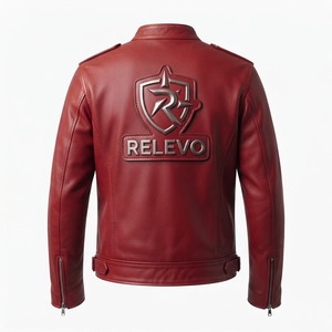 Men's Black Genuine Leather <b>Motor</b> <b>bike</b> Jacket Collar Zipper Slim Fit Windproof Autumn Wear - Product Image 4