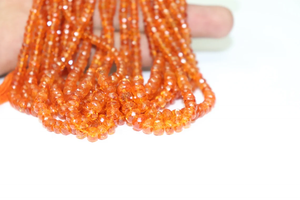 AAA Spessartite Garnet Faceted Rondelle Beads 3.5-5.5 mm 17 Inches Natural Gemstone for Jewelry Making - Product Image 4