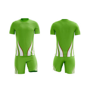 Conjunto de Uniforme de Fútbol Verde Personalizado para Hombre, Manga Corta, Ajustado, Transpirable, de Poliéster, para Todas las Temporadas, Ropa Deportiva para Equipos Adultos - Product Image 1