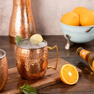 Mug à Moscow Mule en cuivre avec poignée, double paroi, style vintage, vaisselle pour la maison - Product Image 1
