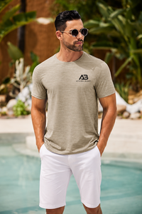 Camiseta de Manga Corta Casual para Hombre, Marca AMY, 100% Algodón, Corte Regular, Lisa, con Logotipo Personalizado Bordado en la Parte Delantera, Venta al Por Mayor - Product Image 3