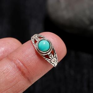 Anillos de Turquesa Natural Exquisitos de Alta Calidad, Conjunto de Plata de Ley, Anillos de Turquesa Natural, Joyería para Mujer al Mejor Precio - Product Image 2