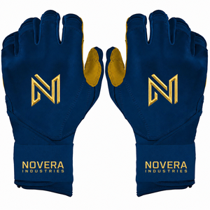 Gants de frappe de baseball en cuir Cabretta NOVERA INDUSTRIES OEM ODM avec logo personnalisé, fermeture auto-agrippante, pour l'entraînement, dos en cuir de vachette - Product Image 3