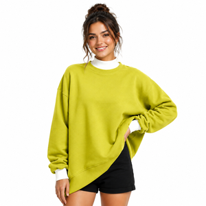 Sweat-shirt à col montant pour femme, mélange de coton de luxe, pull décontracté pour tous les jours, marque privée, vente en gros, usine - Product Image 1