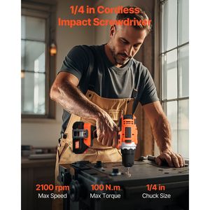 Kit Combo 2 Utensili Cordless 12V Max, Set Compatto di Trapano Elettrico e Avvitatore a Impulsi, Include Trapano da 3/8 e Avvitatore a Impulsi da 1/4 - Product Image 3