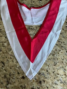 Étole de graduation bicolore en tricot brillant à col en V, avec logo brodé, pour usage scolaire, adulte unisexe - Product Image 3