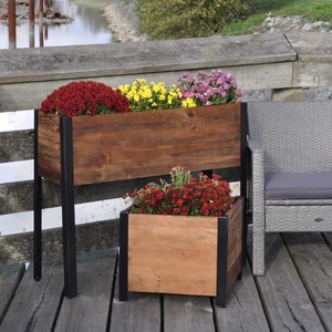 <b>Rectangular</b> Wooden Planter Box Raised Garden Bed for <b>Plants</b> and Flowers Rustic Outdoor Garden Planter <b>Pot</b> Farmhouse from Vietnam - Product Image 6
