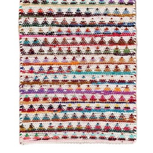 Tapis rectangulaire 100% chanvre indien Chindi, tissé à la main, réversible, lavable, best-seller pour le salon et la chambre à coucher - Product Image 1