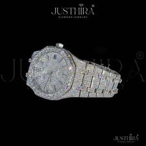 Reloj Mecánico de Lujo para Hombre, de Acero Inoxidable, con Diamantes Simulados, Cristal VVS Moissanite, Resistente al Agua 3BAR, 42mm - Product Image 4