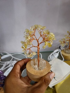 High Quality Gemstone Crystal Carved Shadow Carving <b>Tree</b> with <b>Light</b> Natural Crystal Chips Christmas Gift From Gujarat - Product Image 4