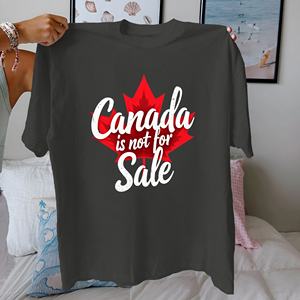 เสื้อยืดผ้าฝ้ายแท้สำหรับผู้หญิงจากแคนาดาพิมพ์ลายลำลองสวมใส่สบายผ้าถัก100%-ไม่ขาย - Product Image 2