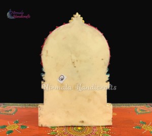 Statue de Durga Mata en résine artisanale Nirmala, lion démon, idole de dieu hindou traditionnel fait main, figurine religieuse de table pour Diwali - Product Image 2