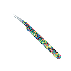 Pince à cils en acier inoxydable à pointe ronde pour volume, motif cœur, outil d'extension de cils, multicolore, vente en gros Bisons - Product Image 2