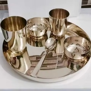Juego de Vajilla de Latón Tradicional para Cena, Plato, Tazón, Cuchara, Taza, Venta al por Mayor para Hoteles, Restaurantes, Compradores de Servicios de Catering - Product Image 1