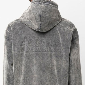 Sweat-shirts à capuche personnalisés de haute qualité, effet délavé, en molleton, style streetwear, tendance, pour hommes - Product Image 6