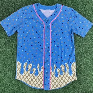 Sports Wear Solid Color Baseball Jersey Quick Dry Baseball Jersey Loose Fit Men Baseball Jersey - Product Image 1