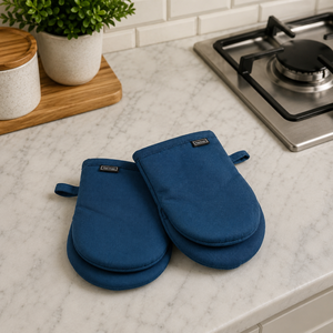 Mini Oven Mitts Set 12x16 cm | Heat Resistant Kitchen Gloves Cotton <b>Pot</b> <b>Holders</b> for Baking Cooking BBQ Microwave & Hot Dishes - Product Image 1