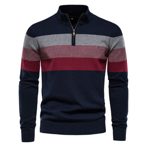 เสื้อสเวตเชิ้ตคอตั้งลำลองสำหรับผู้ชาย แขนยาว ซิป ¼  ผ้าฟลีซบุขน 100% ผ้าฝ้าย ระบายอากาศได้ดี เหมาะสำหรับฤดูหนาว ซิปครึ่งตัว สีเฮเธอร์ - Product Image 1