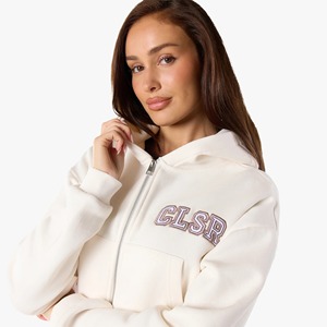 Women's 2 Piece Hooded Fleece Shorts <b>Set</b> Solid Color Embroidered Letter Print Casual Spring Summer Wear Full Sleeve Regular Fit - Product Image 3