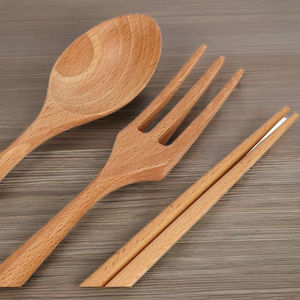 Ensemble de vaisselle en bambou naturel durable en gros personnalisable OEM ODM Vietnam Collection du fabricant Ustensiles en bois - Product Image 1