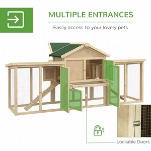Poulailler à double course avec nichoir Cage en bois pour animaux avec plateau amovible Rampes pour jardin arrière-cour - Product Image 5