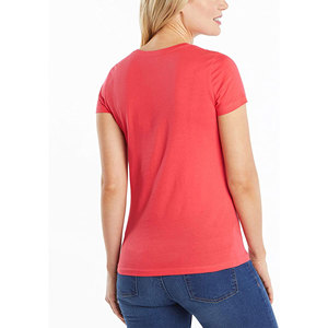 T-shirt pour femme à col rond respirant avec logo personnalisé imprimé, motif uni classique, manches courtes, blanc, 100% coton, automne, haute qualité - Product Image 6