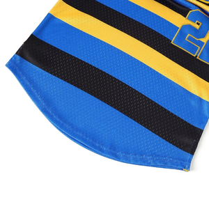 Maillot de baseball SGRHO noir, bleu roi et or, à rayures, à manches courtes, col en V, avec lettres grecques 1922, pour sororité, équipe universitaire et sports - Product Image 5